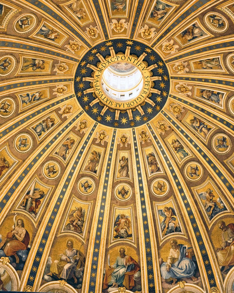 inside the vatican museums in rome - ceiling